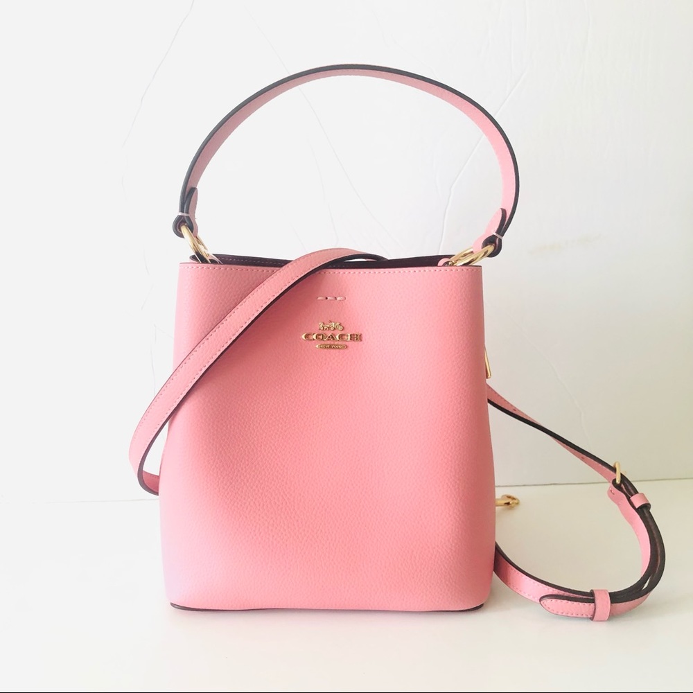 Coach Small Town Bucket Bag Pink Leather Purse